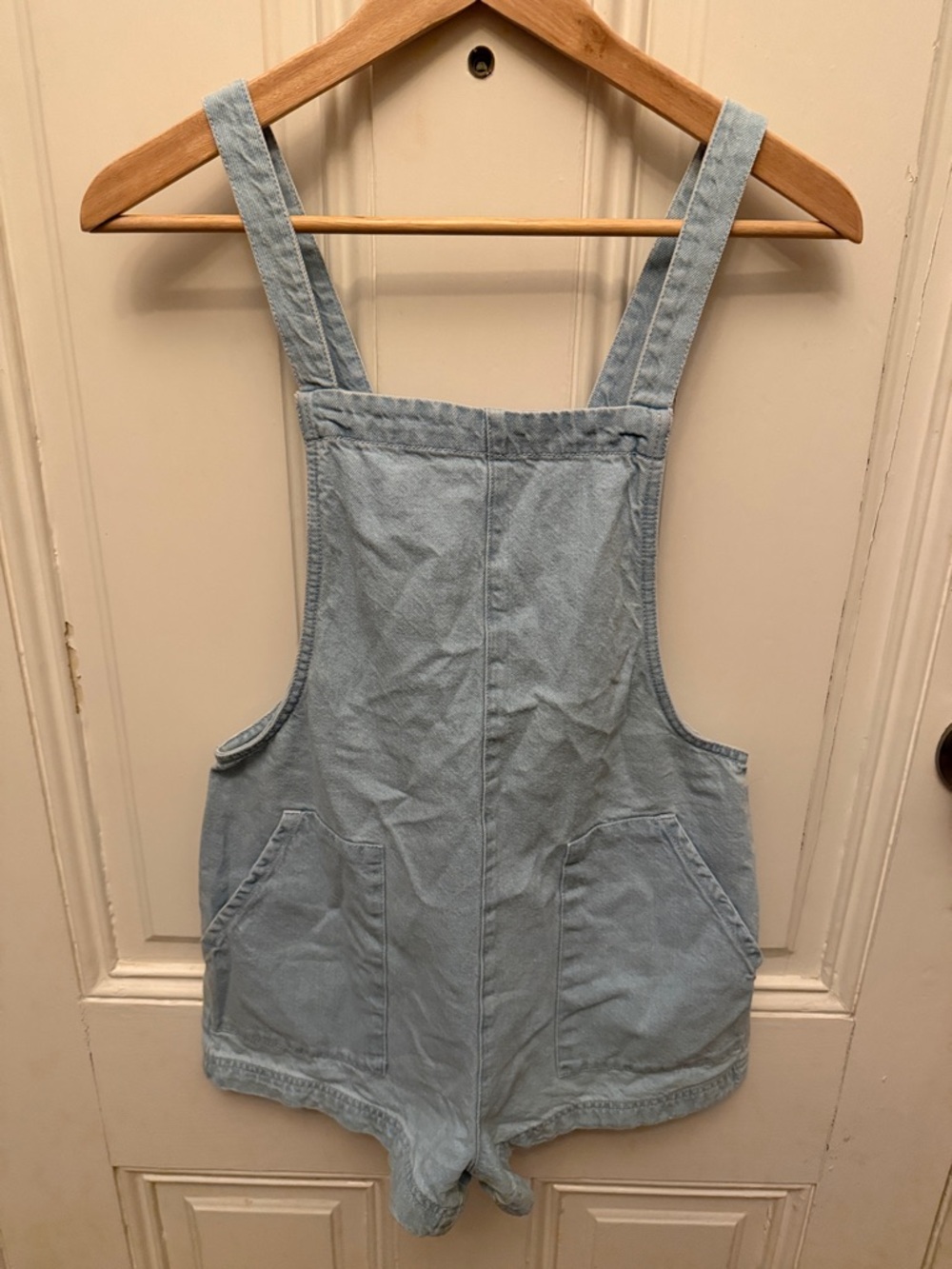 Billabong Light Blue Denim Short Overalls Romper